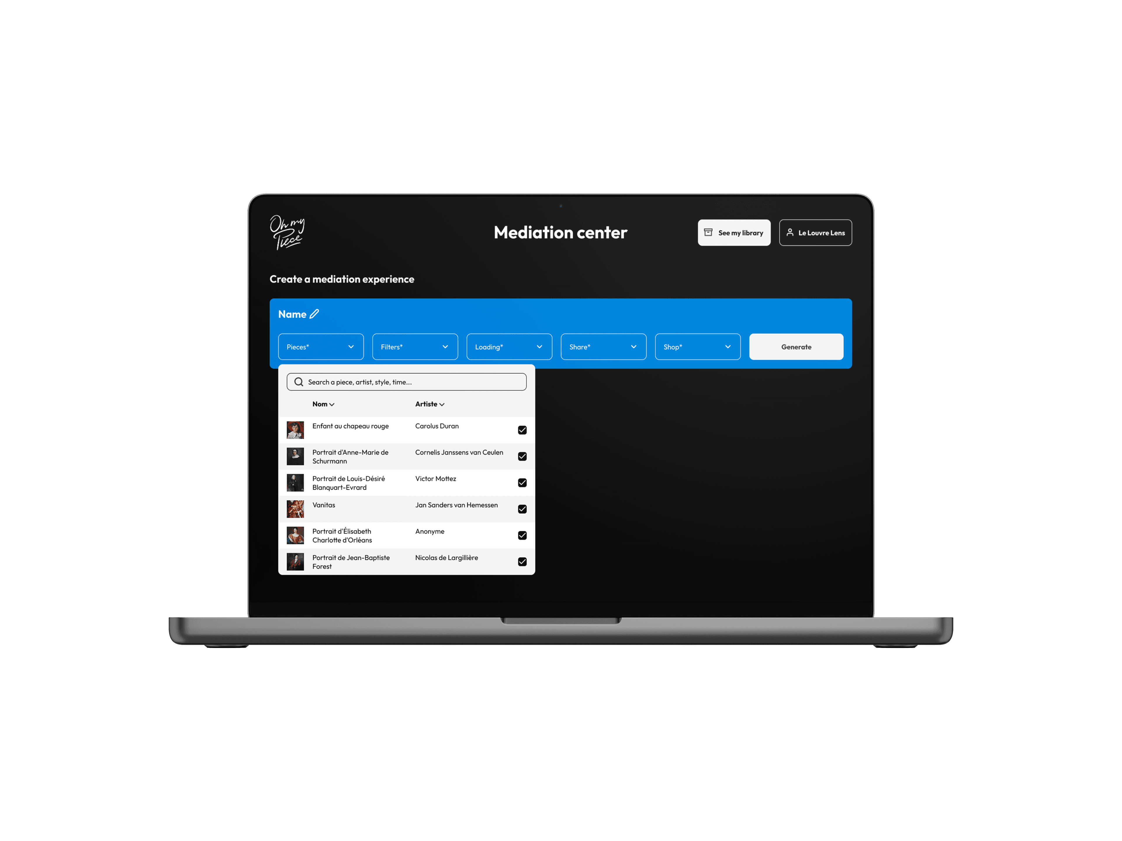 Mediation Center Interface